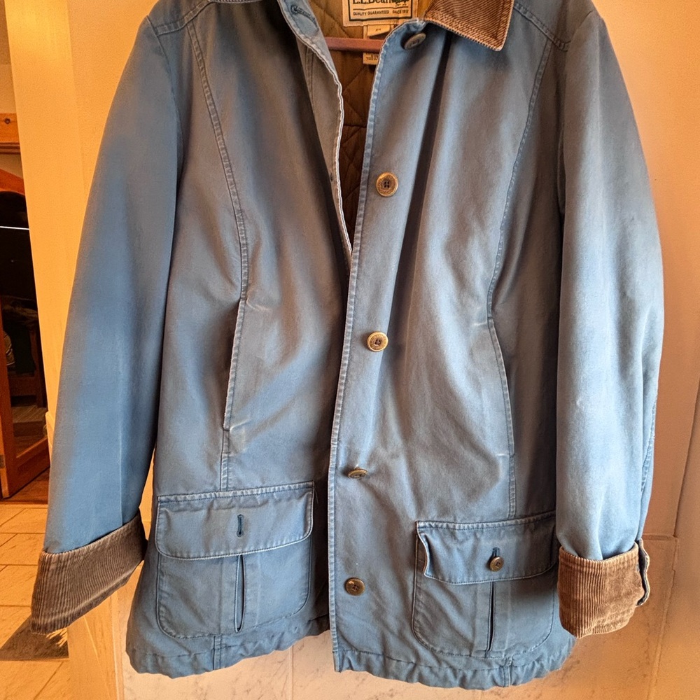 L.L. Bean Men's Blue and Brown Military Jacket Barn Jacket vintage - Picture 7 of 16